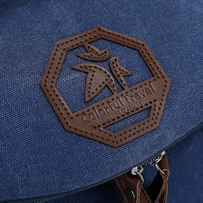 Kalesi Gym Duffle Bag Backpack 4-Way Vintage canvas with Shoes Compartment for travel Sport Hiking laptop (Vintage blue)