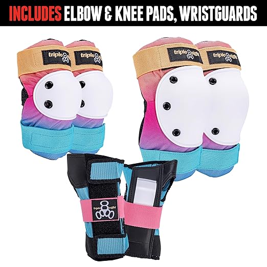 Triple Eight Saver Series 3-Pack Pad Set– Ideal for Skateboarding, In-line Skating, Roller Skating, and Biking