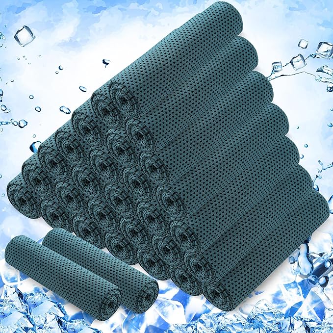 Hosuly 30 Pack Cooling Towels, 40"x12" Ice Breathable Soft Chilly Sweat Rag Microfiber Workout Rags for Gym Cooling Towels for Neck and Face for Yoga Golf Sport Running