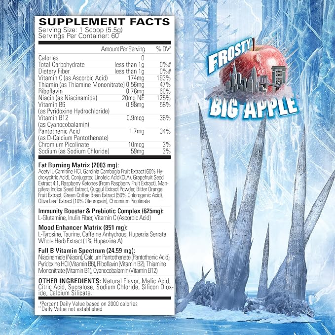 EHP Labs x Ghostbusters OxyShred Pre Workout Powder Supplement - Preworkout Powder with Acetyl L Carnitine, Energy Boost Drink - Frosty Big Apple, 60 Servings