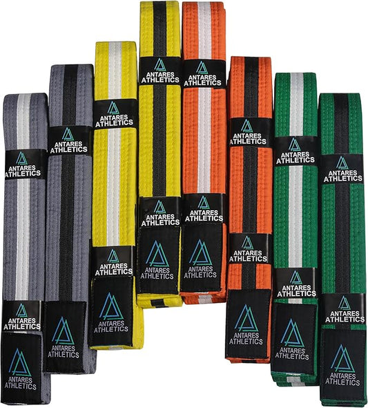 Brazilian Jiu Jitsu Belts Preshurunk Martial Arts Youth BJJ Belts for Girls & Boys with BJJ Ranking Stripes