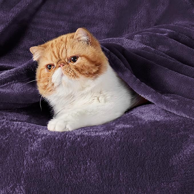 Bedsure Purple Fleece Blankets King Size - Bed Blanket Soft Lightweight Plush Cozy Fuzzy Luxury Microfiber, 108x90 inches