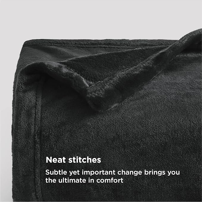 Bedsure Twin XL Fleece Blanket Dorm Bedding - Lightweight Soft Cozy Blankets for Bed, Sofa, Couch, Travel, Camping, Black, 66"x90"