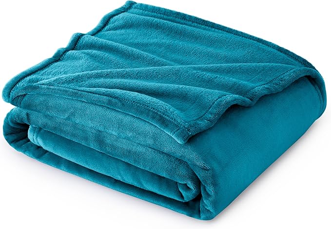 Bedsure Fleece Blanket Twin Size Teal - 300GSM Lightweight Plush Fuzzy Cozy Soft Warm Blanket for Bed, Sofa, Couch, Travel, Camping, 60x80 inches