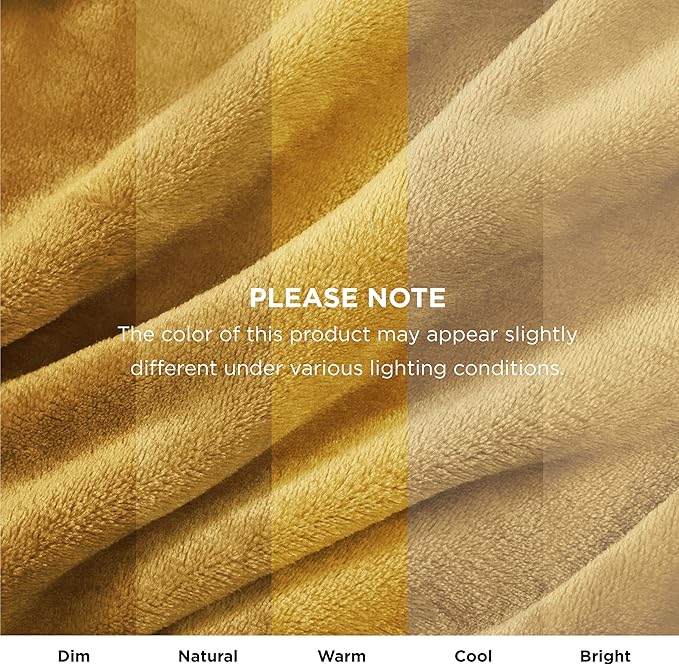 Bedsure Bedding Fleece Blanket for Girls and Boys - Soft Cozy Cute Small Throw Blankets for Travel, 43x55 Inches, Gold