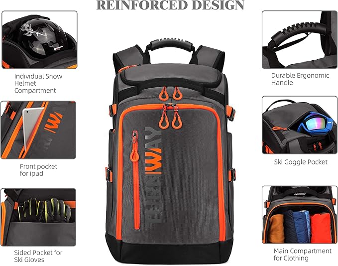 Ski/Snowboard Boot Bag/Skating Bag | Excellent for Store and Transport Gear, Jacket, Helmet, Goggles, Gloves & Accessories