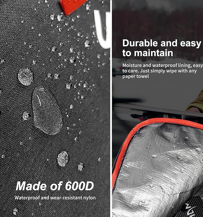 Unigear Ski Bag for Air Travel, 360° Fully Padded Protection, Water-Resistant and Durable up to 192cm for Snow Air Travel Transport