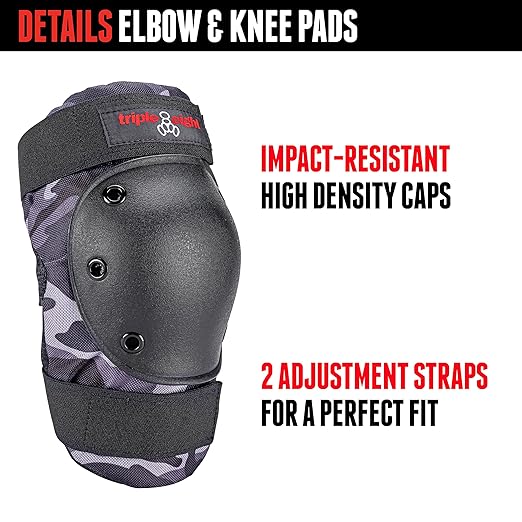 Triple Eight Saver Series 3-Pack Pad Set– Ideal for Skateboarding, In-line Skating, Roller Skating, and Biking