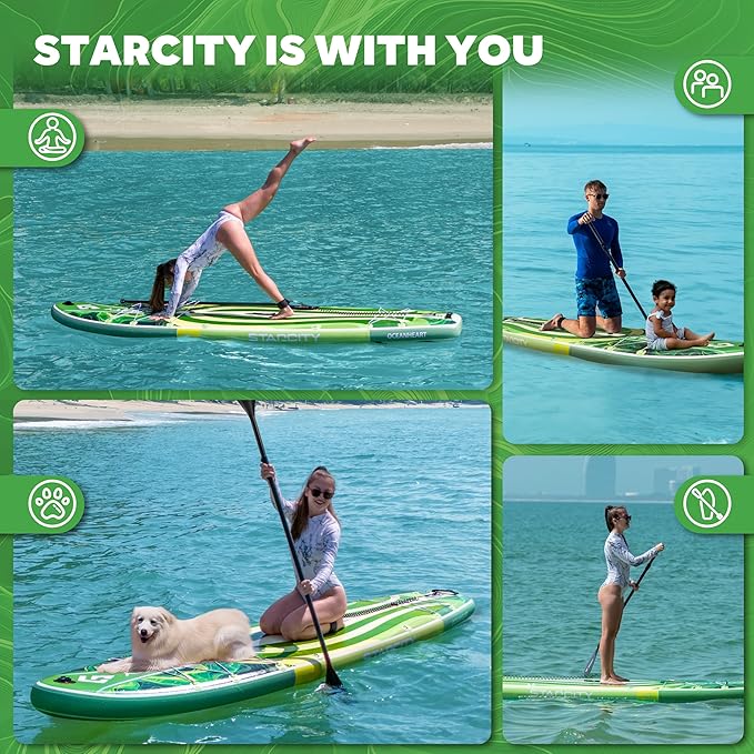 Starcity 11'6"*34"*6" Stand Up Paddle Board,Inflatable Paddle Boards for Adults w/a Simple and Non Slip Design, Moderate Length and Easy Operation, Suitable for Adults.