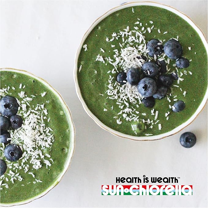 Sun Chlorella Powder Green Algae Superfood Supplement Supports Whole Body Wellness Immune Defense, Gut Health & Natural Energy Boost - Chlorophyll, B12, Protein - Non-GMO - 10 Servings