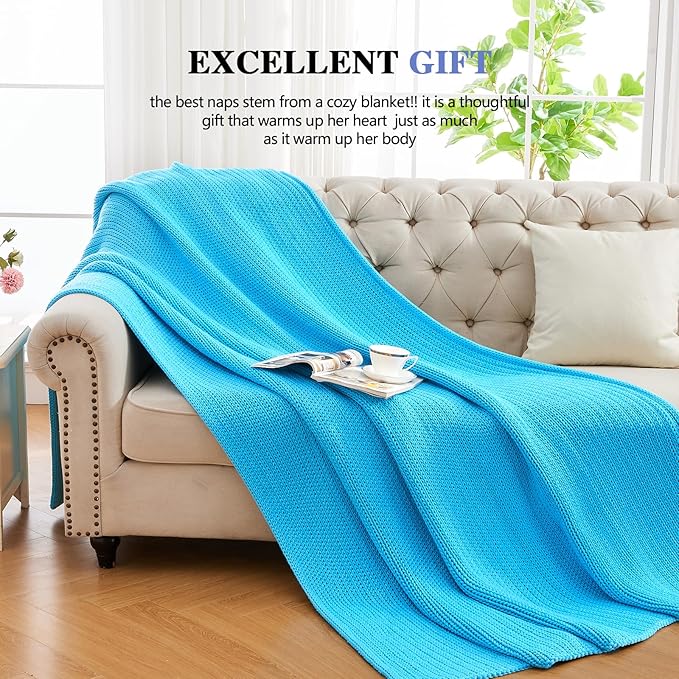 L'AGRATY Knitted Weighted Blanket - 48"x72" 12lbs Cooling Chunky Knit Heavy Blanket for Adults Braided Crochet Throw Thick Cable Yarn Knit Decorative No Beads Evenly Weighted Machine Washable