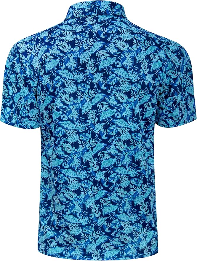 TAPULCO Mens Quick Dry Polo Shirts Camouflage Pattern Performance Athletic Lightweight Breathable Casual Golf Tshirts