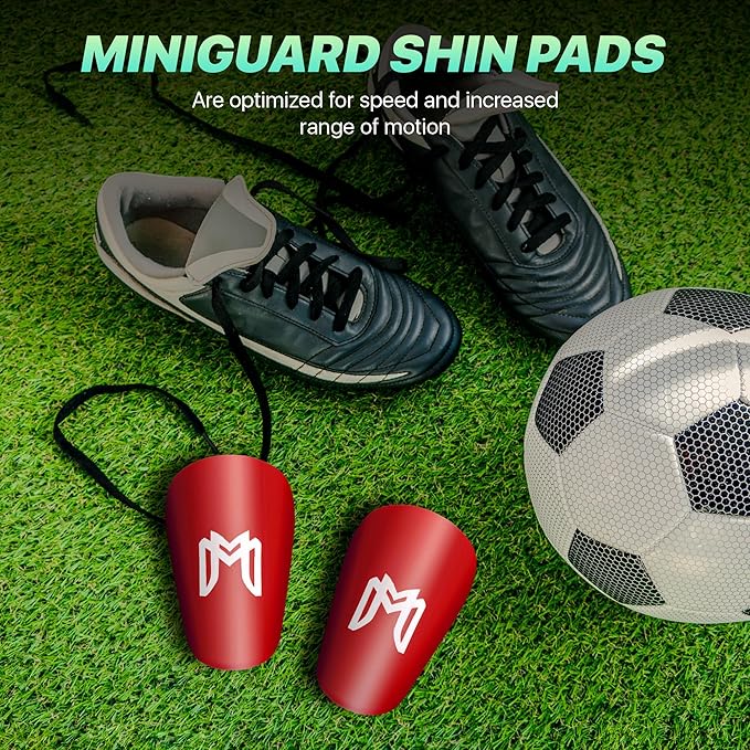 MiniGuards - Mini Shin Guards for Soccer Players - Tiny Shin Pads for Men, Women, Teens - Miniature Shin Guards 3.9 x 2.4 inch - Perfect for High Level Soccer Athletes