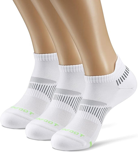 MONFOOT Men's/Women's 3-10 Pairs Silky Dry Athletic Cushion Ankle Socks, Multipack