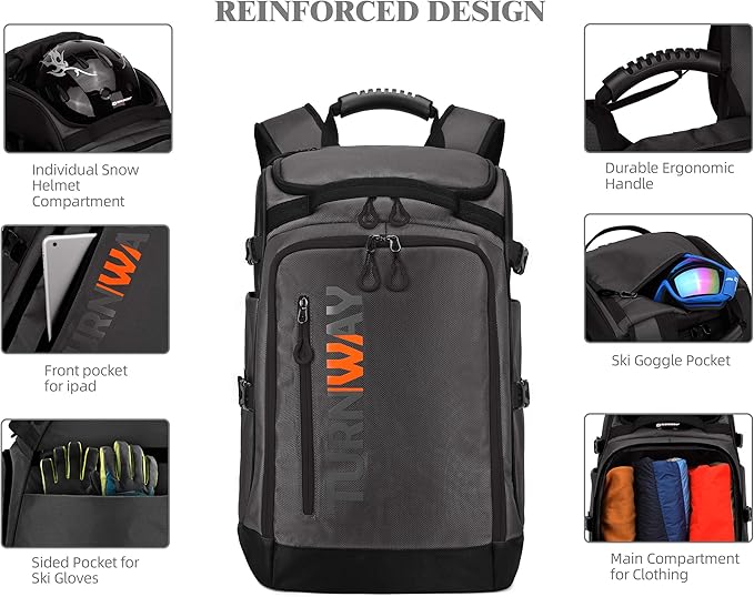 Ski/Snowboard Boot Bag/Skating Bag | Excellent for Store and Transport Gear, Jacket, Helmet, Goggles, Gloves & Accessories