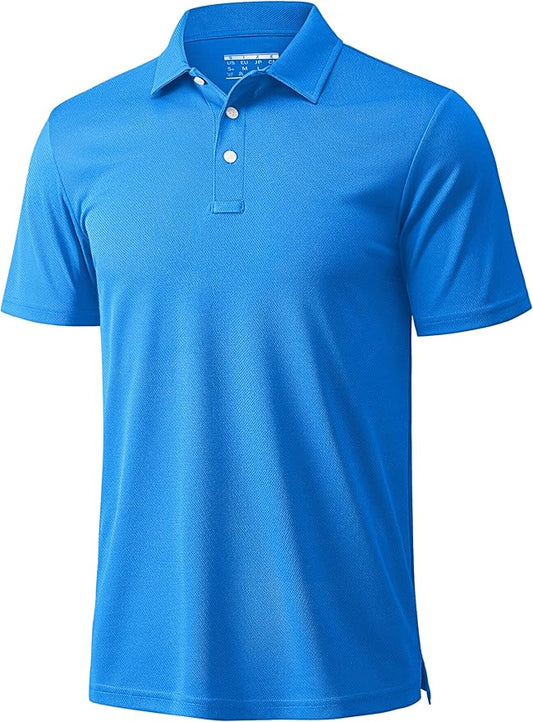 MAGCOMSEN Men's Polo Shirts 3 Buttons Casual Work T Shirts Quick Dry Short Sleeve Golf Shirt Pique Jersey Outdoor Performance