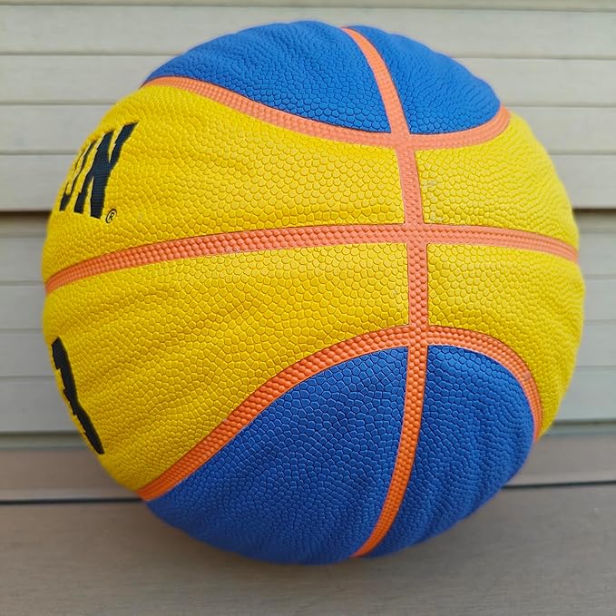 Wave Basketball, Blue and Yellow, Indoor/Outdoor Sports Basketball, Communion Gifts for Boys, Dedicated to 3v3 Matches, Size 7(29.5'')