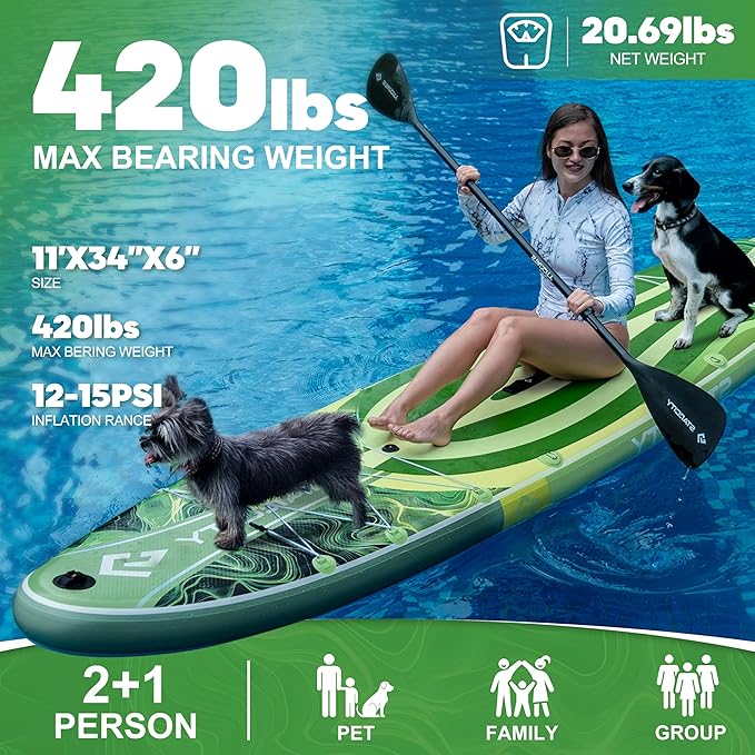Starcity 11'6"*34"*6" Stand Up Paddle Board,Inflatable Paddle Boards for Adults w/a Simple and Non Slip Design, Moderate Length and Easy Operation, Suitable for Adults.