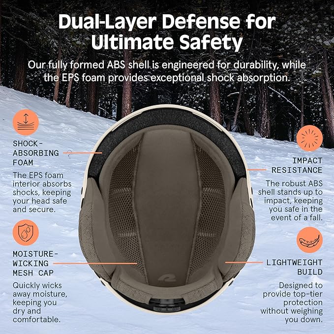 Retrospec Comstock Ski Helmet - Snowboard Helmet for Adults & Youth - Adjustable Fit Snow Helmet with Protective Shell and Breathable Vents for Men, Women, Boys & Girls