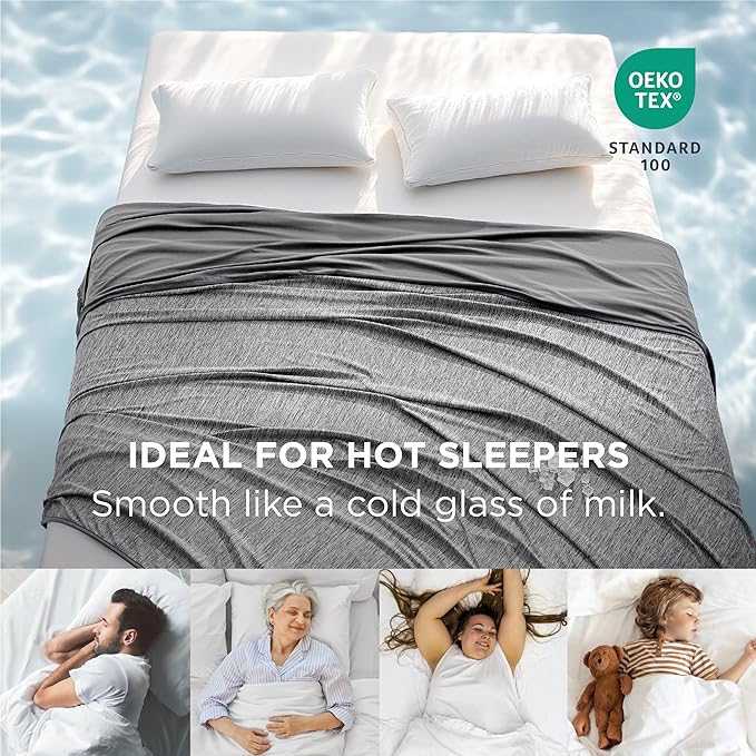 Bedsure Summer Cooling Blanket King Size for Hot Sleepers with Sports Mesh Design, Arc-Chill Q-Max 0.4 Lightweight Breathable Ice Cold Blanket for Night Sweats, 108 x 90 Inches, Mesh Grey