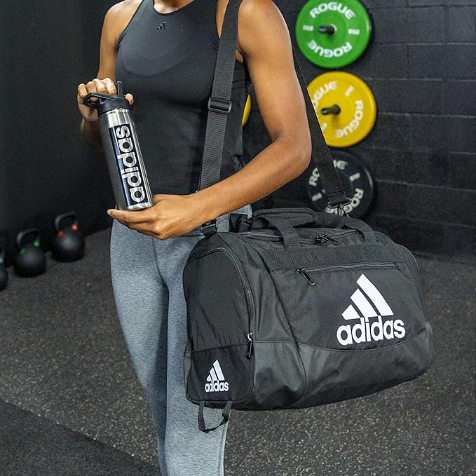 adidas Unisex Defender 4.0 Gym Duffel Bag for Men and Women, Team Dark Green, Small (38L)
